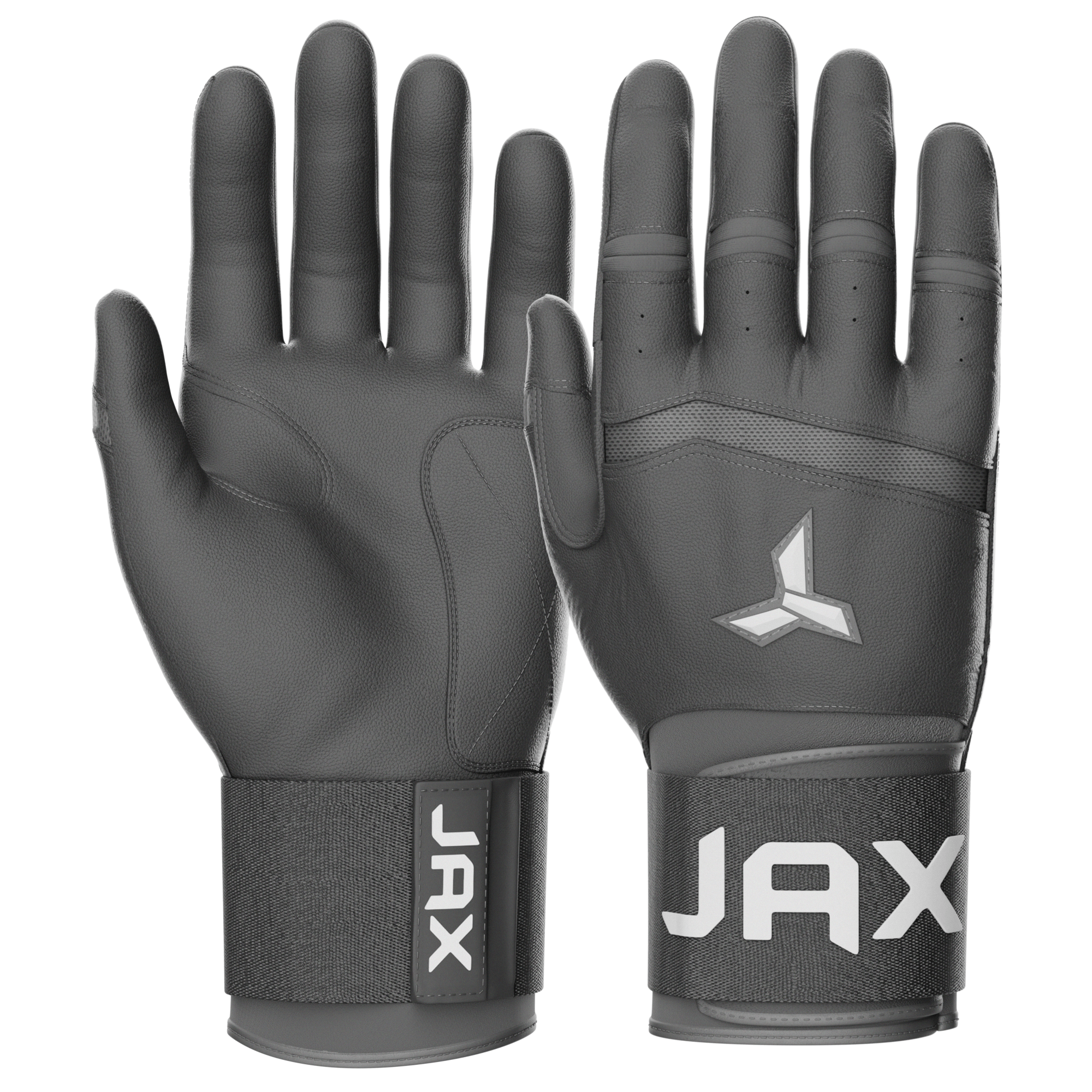 Jax Batting Gloves | Cool Grey | Strap Cuff - Maximum Velocity Sports
