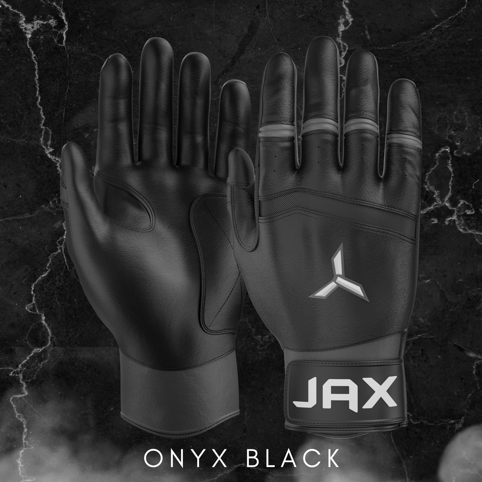 Jax Batting Gloves | Onyx Black | Pro Cuff - Maximum Velocity Sports