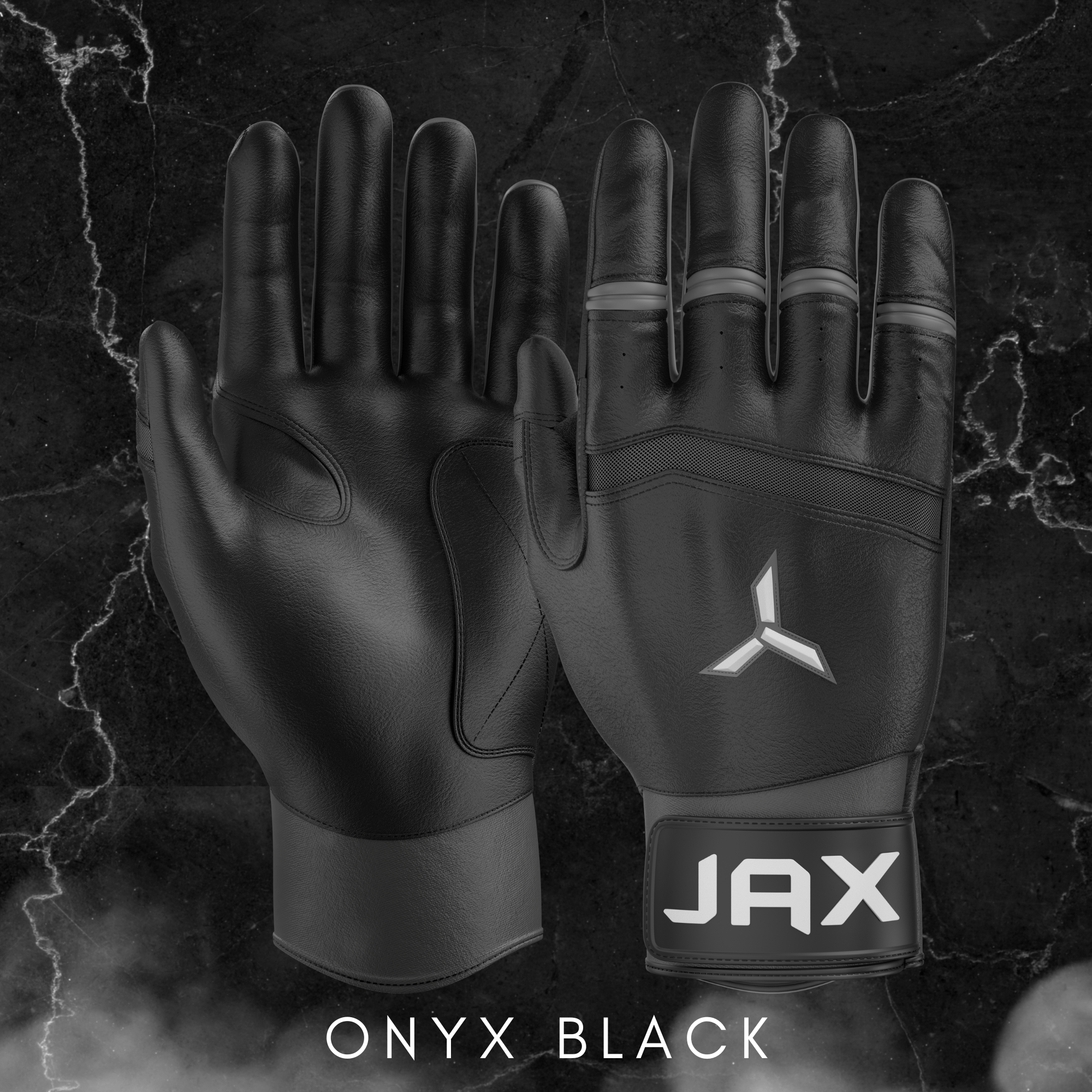 Jax Batting Gloves | Onyx Black | Pro Cuff - Maximum Velocity Sports