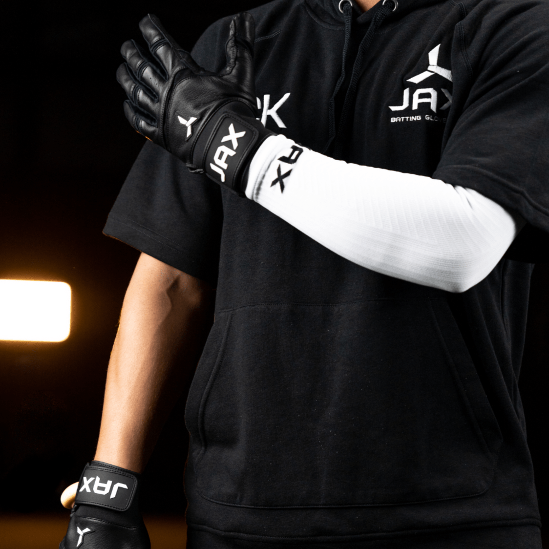 Jax Batting Gloves | Onyx Black | Pro Cuff - Maximum Velocity Sports