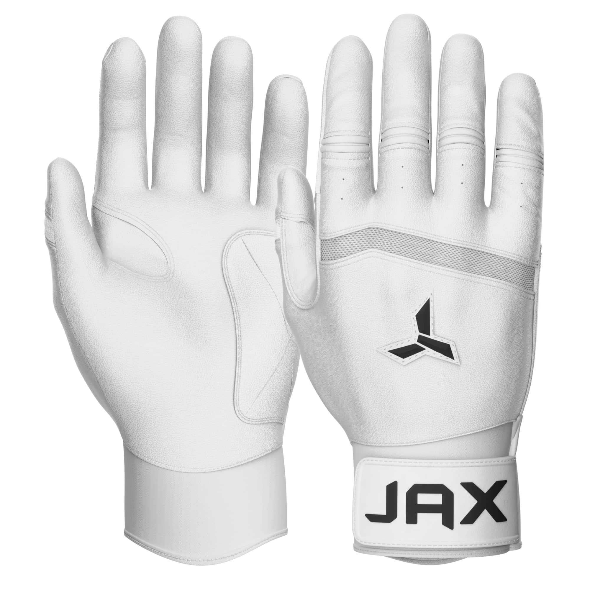 Jax Batting Gloves | Platinum White | Pro Cuff - Maximum Velocity Sports