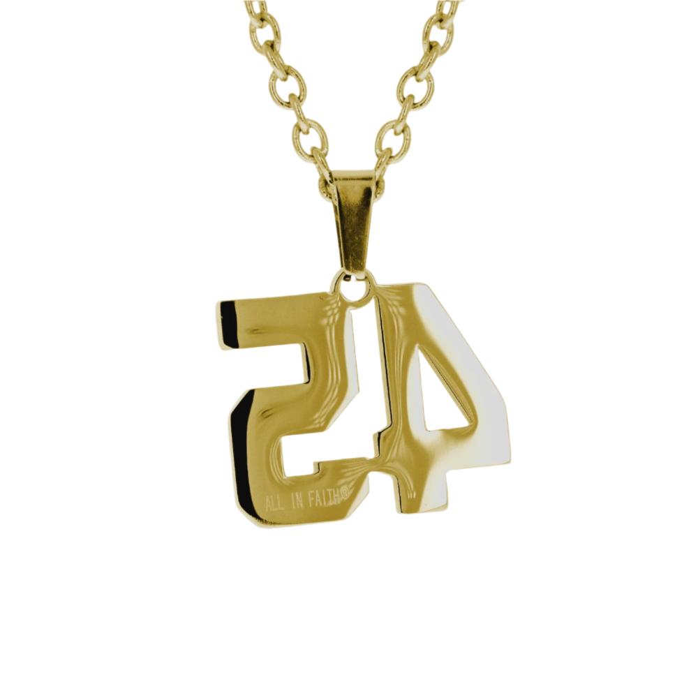 Jersey Number Necklace | Gold Stainless Steel - Maximum Velocity Sports