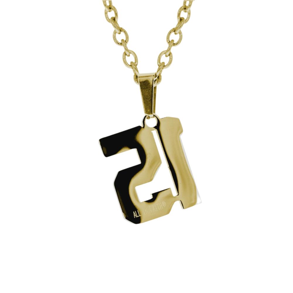 Jersey Number Necklace | Gold Stainless Steel - Maximum Velocity Sports