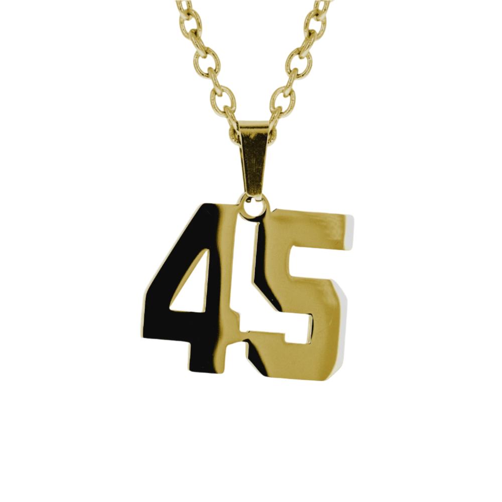 Jersey Number Necklace | Gold Stainless Steel - Maximum Velocity Sports