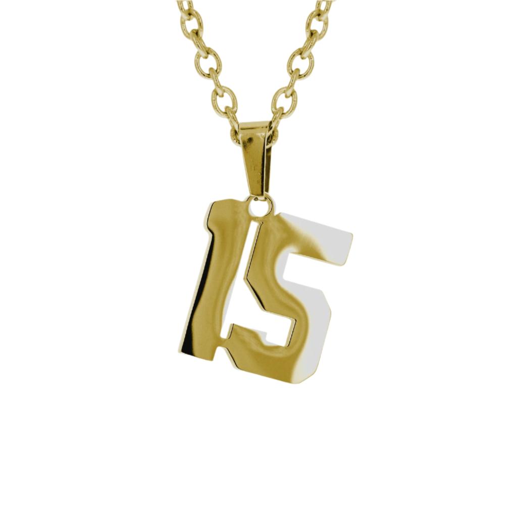 Jersey Number Necklace | Gold Stainless Steel - Maximum Velocity Sports