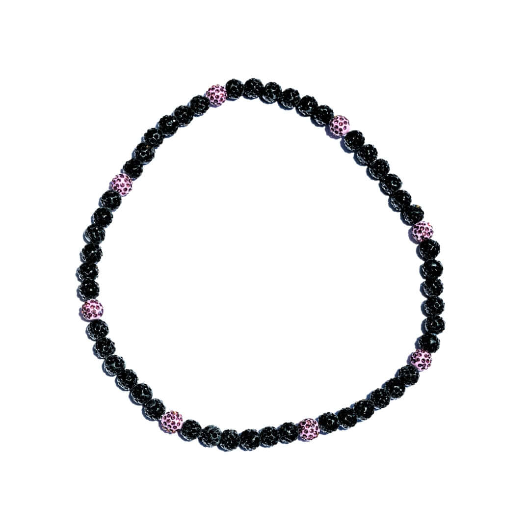 Lavender Haze Iced Out Baseball Bead Necklace | Black & Purple - Maximum Velocity Sports