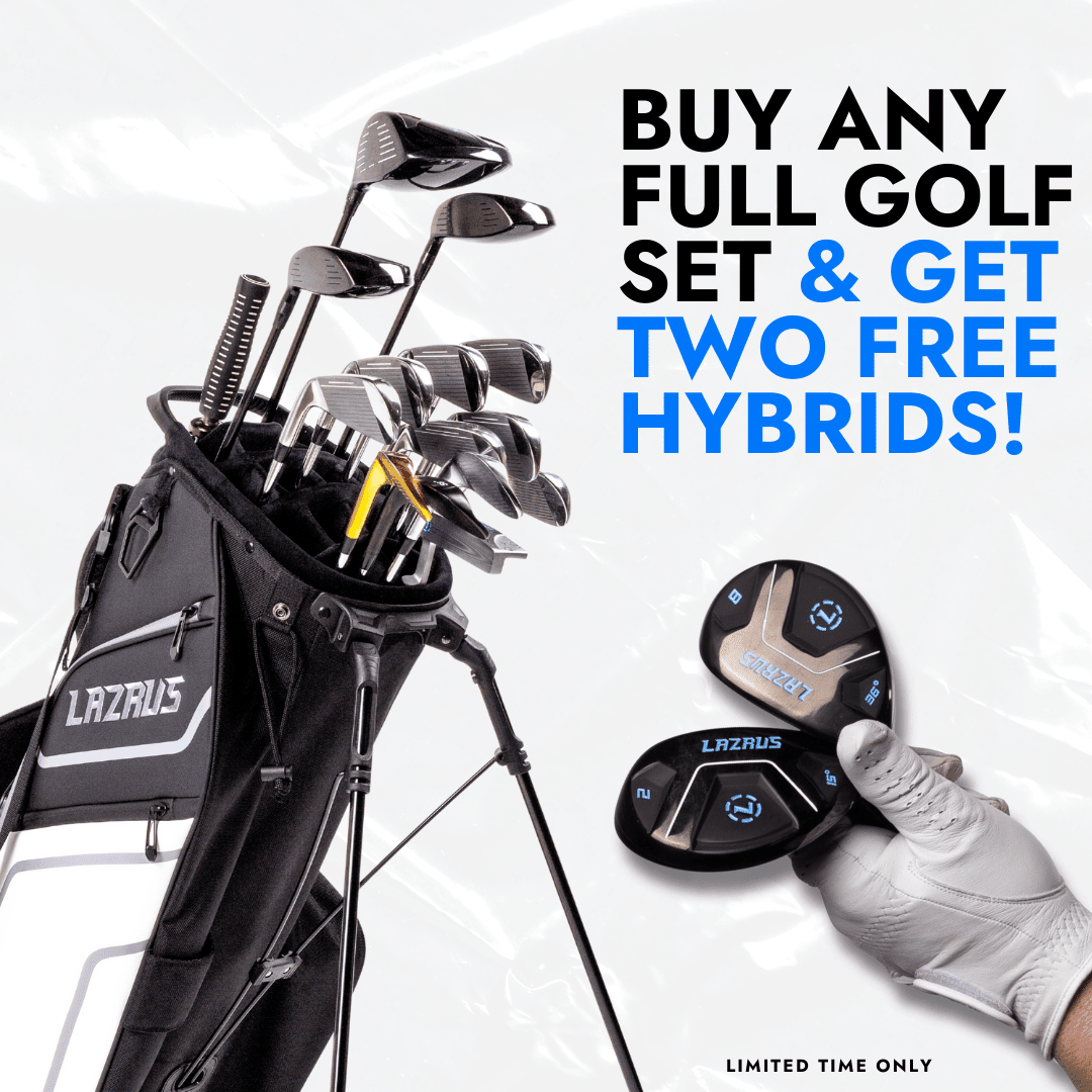 Lazrus Golf 11 pc Set - LAZ2 Driver, 3W, 1H, 6 - PW Irons, 52° Wedge, Putter & Bag Optional - Maximum Velocity Sports