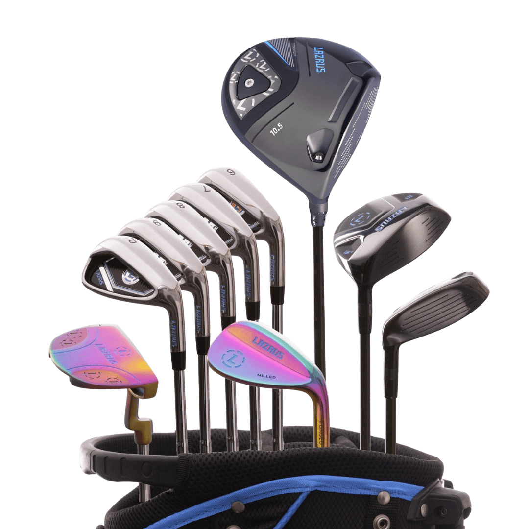 Lazrus Golf 11 pc Set - LAZ2 Driver, 3W, 4H, 6 - PW Irons, 52° Wedge, Putter & Bag - Maximum Velocity Sports