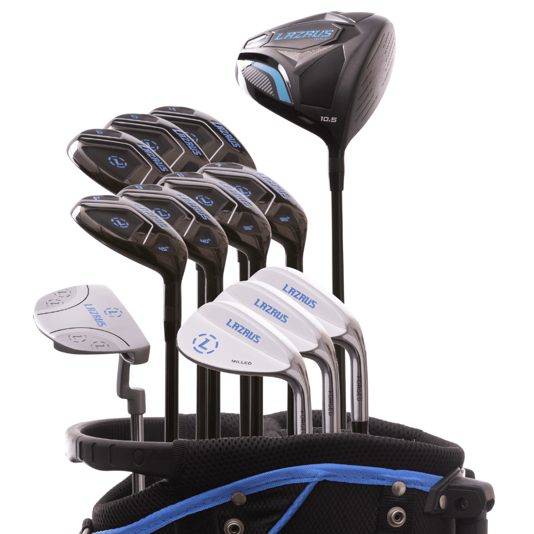 Lazrus Golf 13 pc Set - Driver, 3 Wedges Set, Hybrids (4 - PW), Putter & Bag (optional) - Maximum Velocity Sports