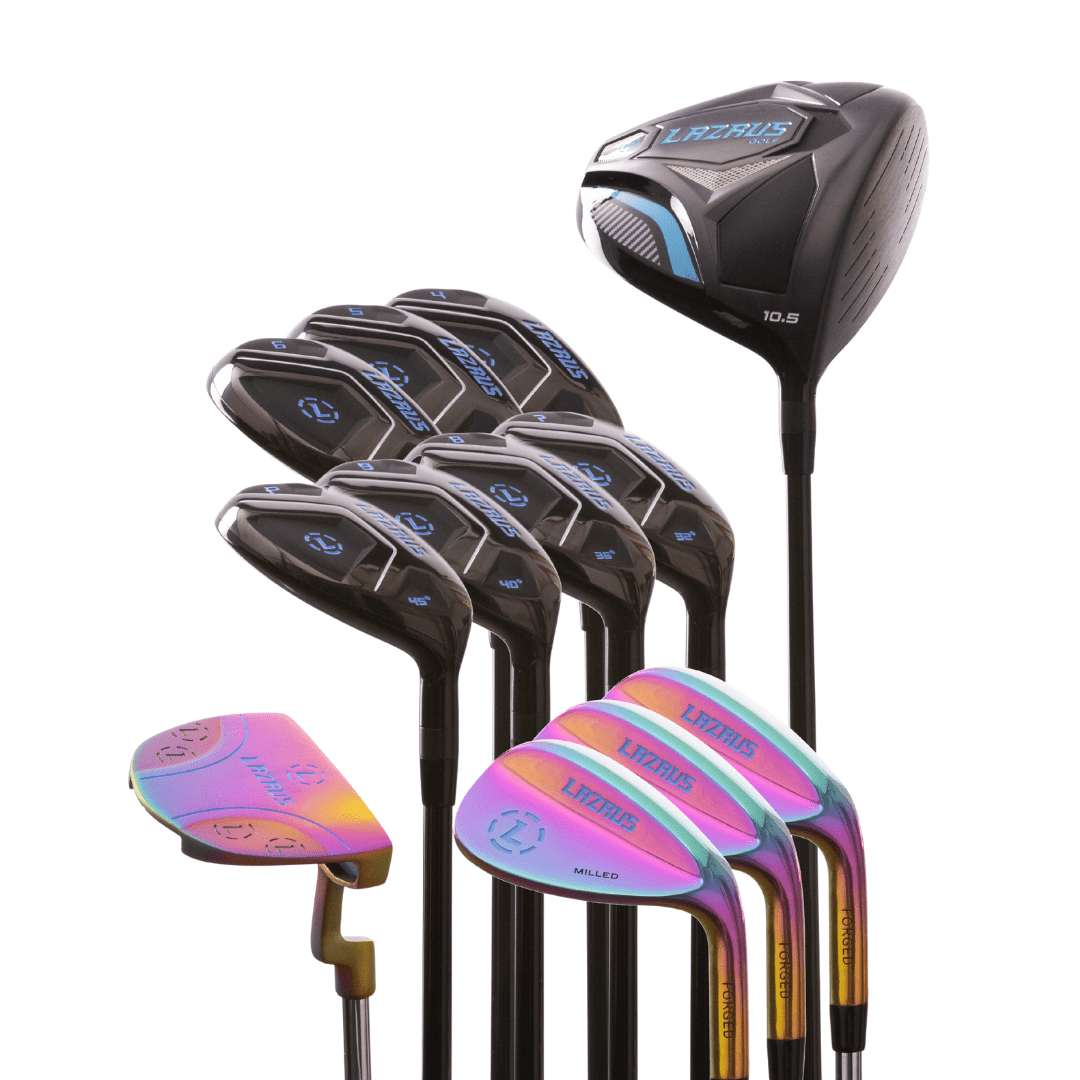 Lazrus Golf 13 pc Set - Driver, 3 Wedges Set, Hybrids (4 - PW), Putter & Bag (optional) - Maximum Velocity Sports