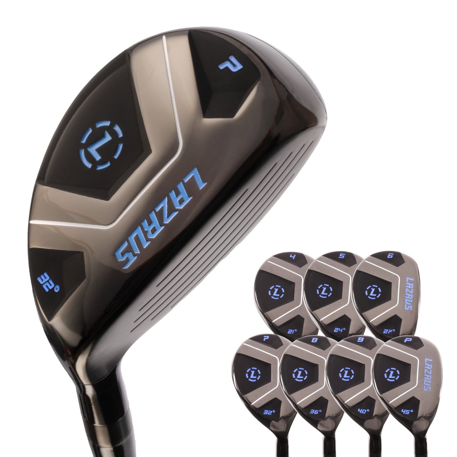 Lazrus Golf 13 pc Set - Driver, 3 Wedges Set, Hybrids (4 - PW), Putter & Bag (optional) - Maximum Velocity Sports