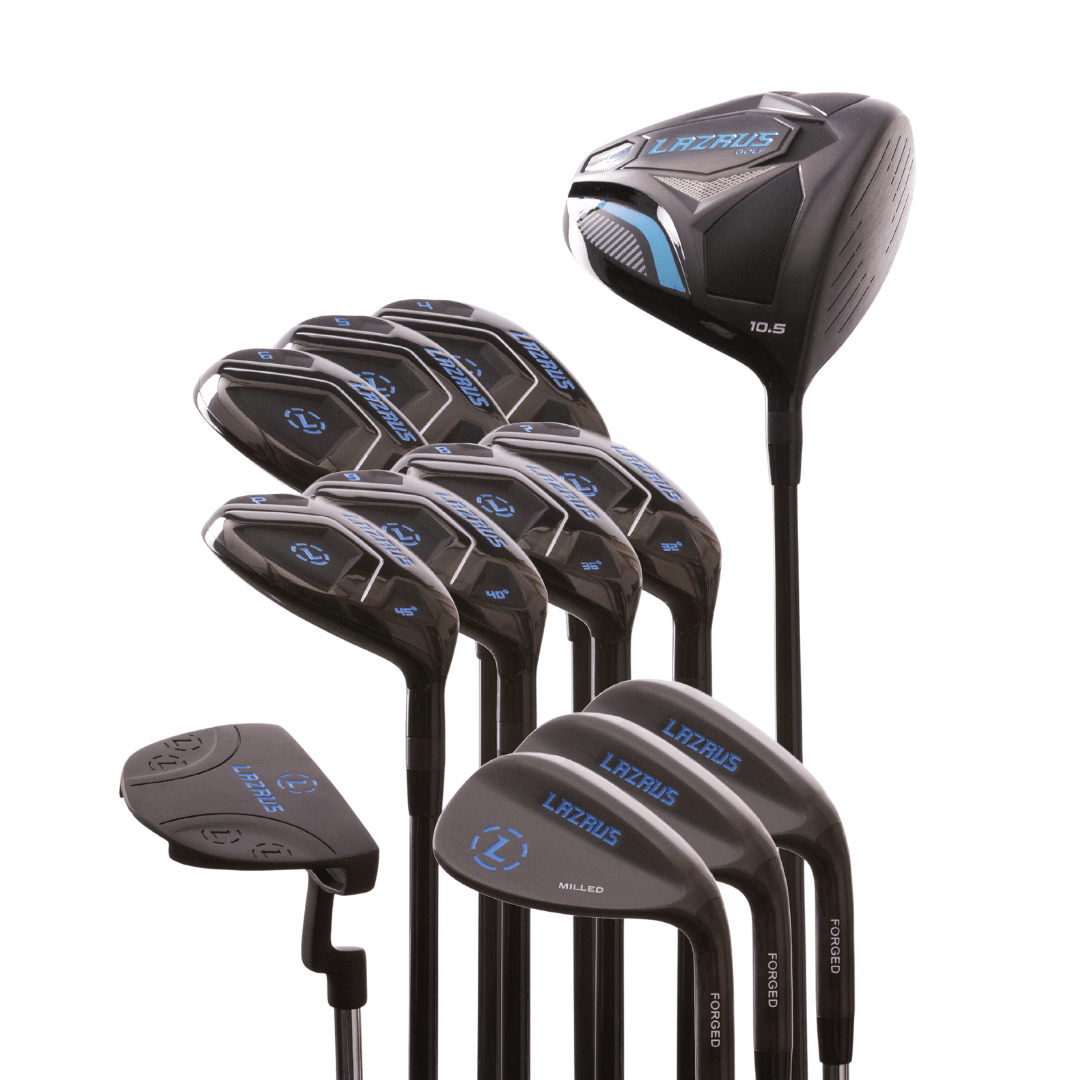 Lazrus Golf 13 pc Set - Driver, 3 Wedges Set, Hybrids (4 - PW), Putter & Bag (optional) - Maximum Velocity Sports