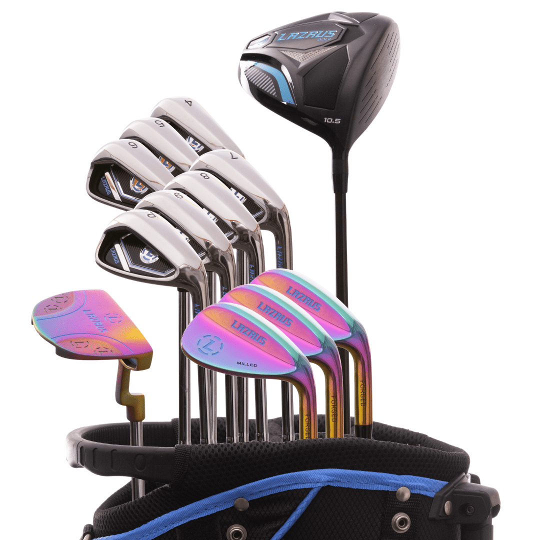 Lazrus Golf 13 pc Set - Driver, 3 Wedges Set, Irons (4 - PW), Putter & Bag (optional) - Maximum Velocity Sports