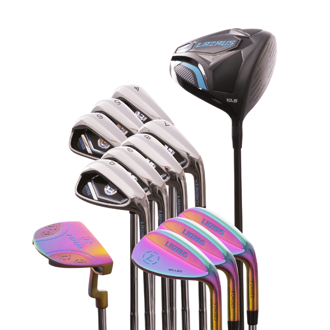 Lazrus Golf 13 pc Set - Driver, 3 Wedges Set, Irons (4 - PW), Putter & Bag (optional) - Maximum Velocity Sports