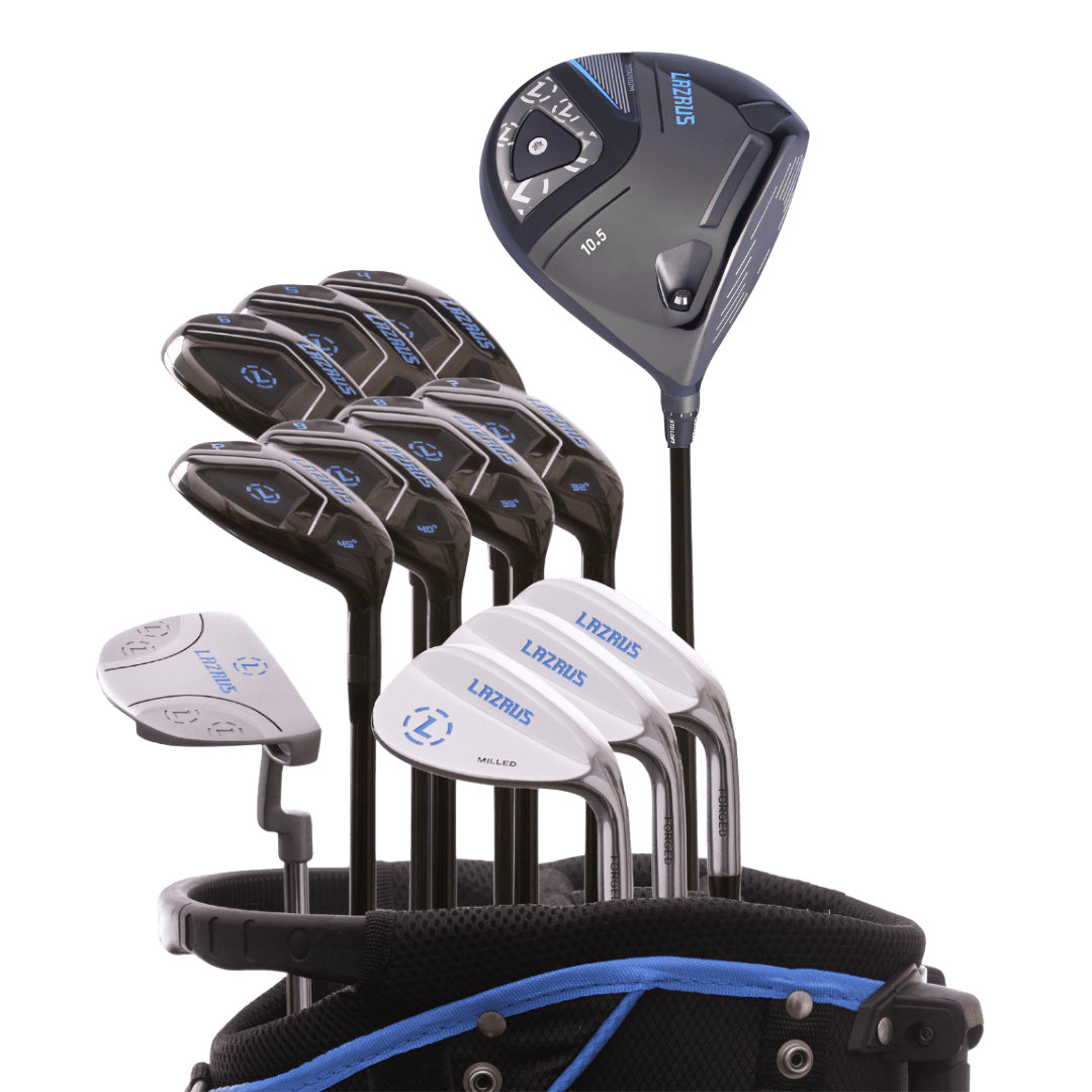 Lazrus Golf 13 pc Set - Laz2 Driver, 3 Wedges Set, Hybrids (4 - PW), Putter & Bag (optional) - Maximum Velocity Sports
