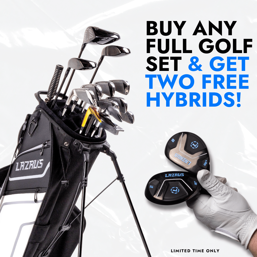 Lazrus Golf 13 pc Set - Laz2 Driver, 3 Wedges Set, Hybrids (4 - PW), Putter & Bag (optional) - Maximum Velocity Sports