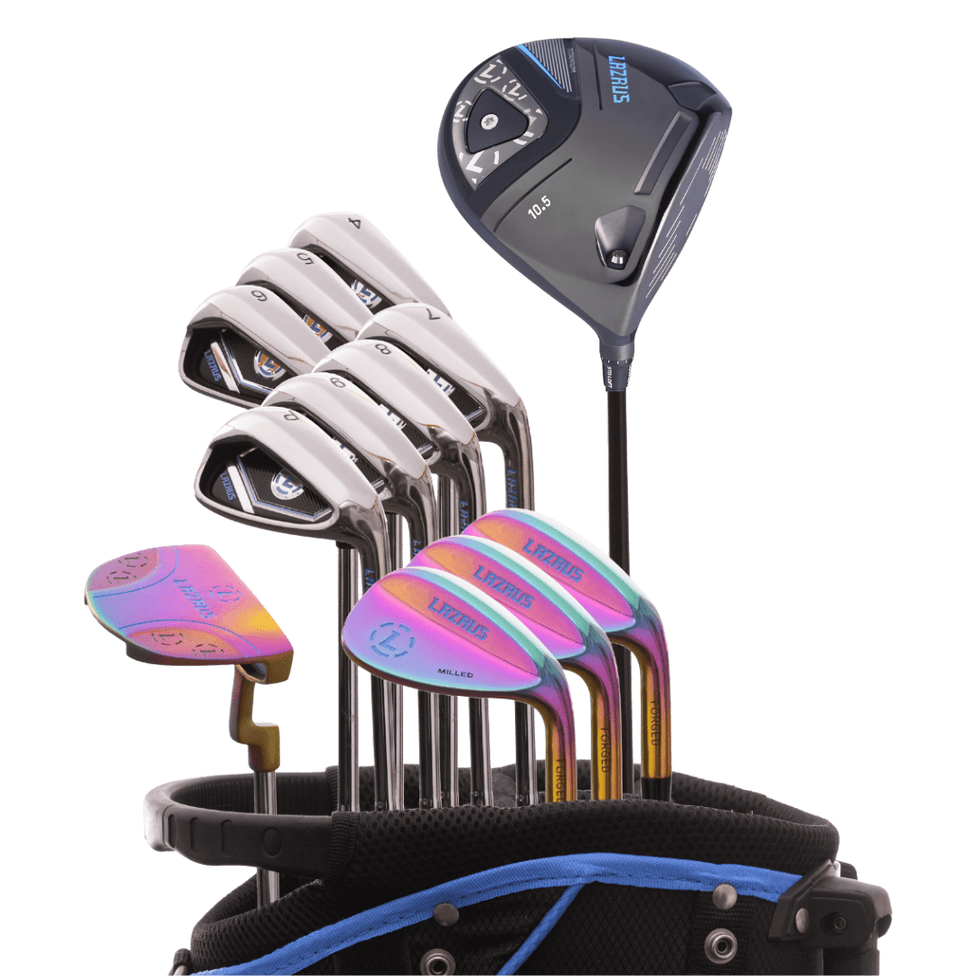 Lazrus Golf 13 pc Set - LAZ2 Driver, 3 Wedges Set, Irons (4 - PW), Putter & Bag (optional) - Maximum Velocity Sports