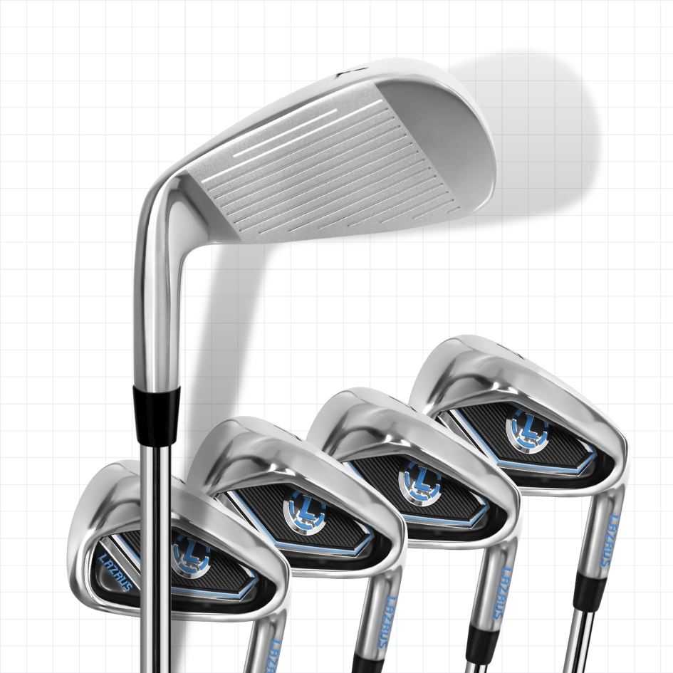 Lazrus Golf 8 pc Set - LAZ2 Driver, 6 - PW Irons or 6 - PW Hybrids, 52° Wedge, Putter - Maximum Velocity Sports