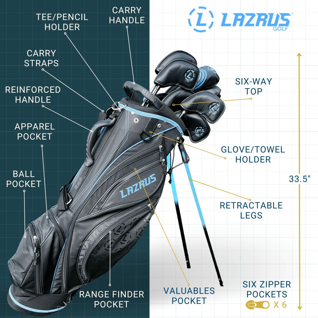 Lazrus Golf Premium Black Golf Bags - Maximum Velocity Sports