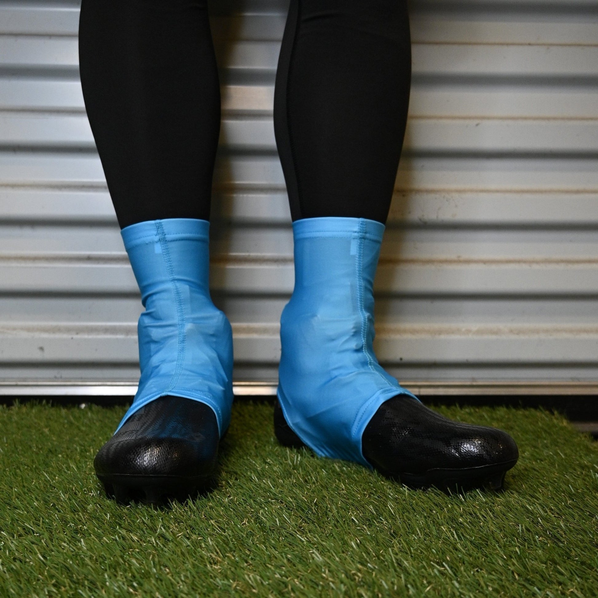 Light Blue Cleat Covers (Spats) - Maximum Velocity Sports