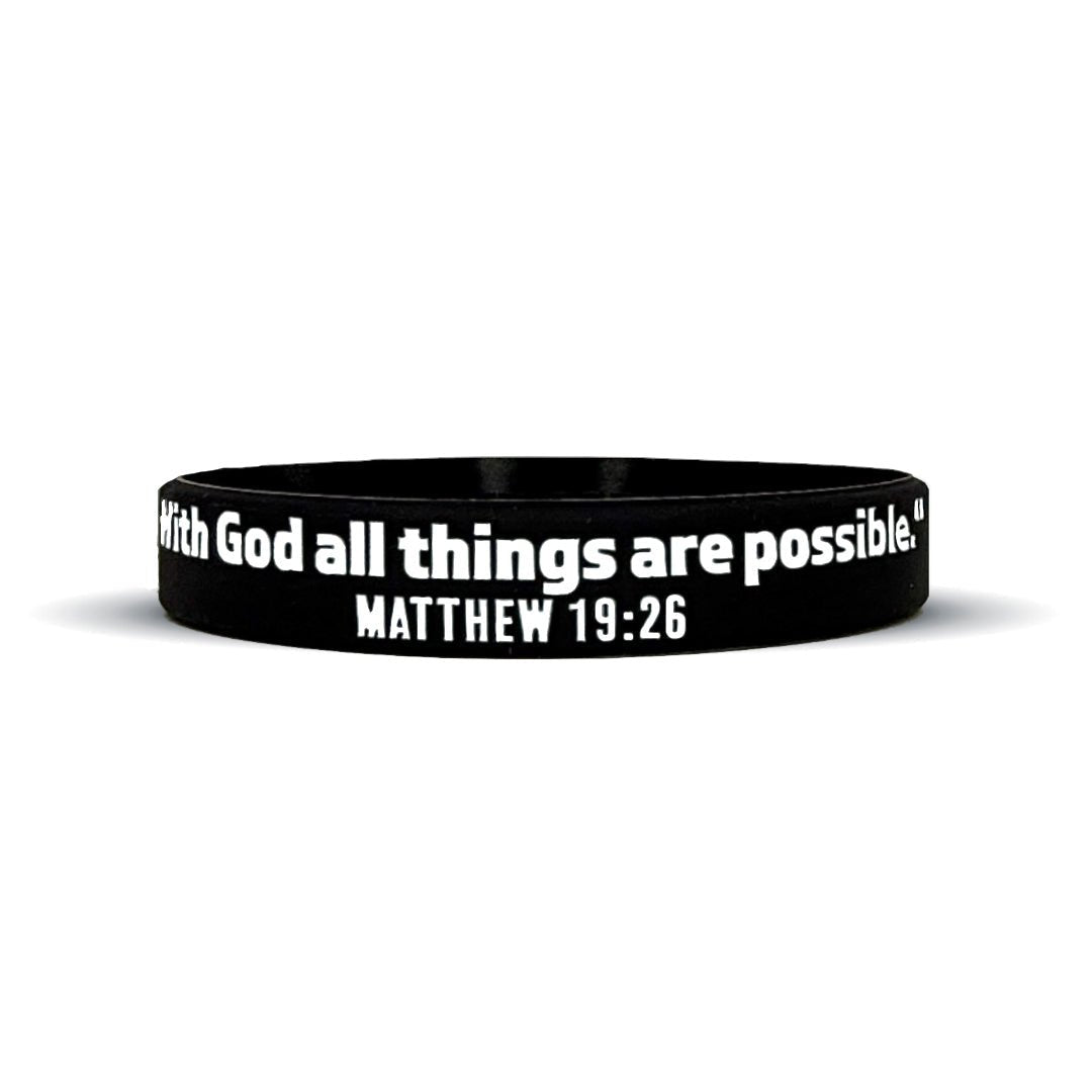 MATTHEW 19:26 Wristband - Maximum Velocity Sports