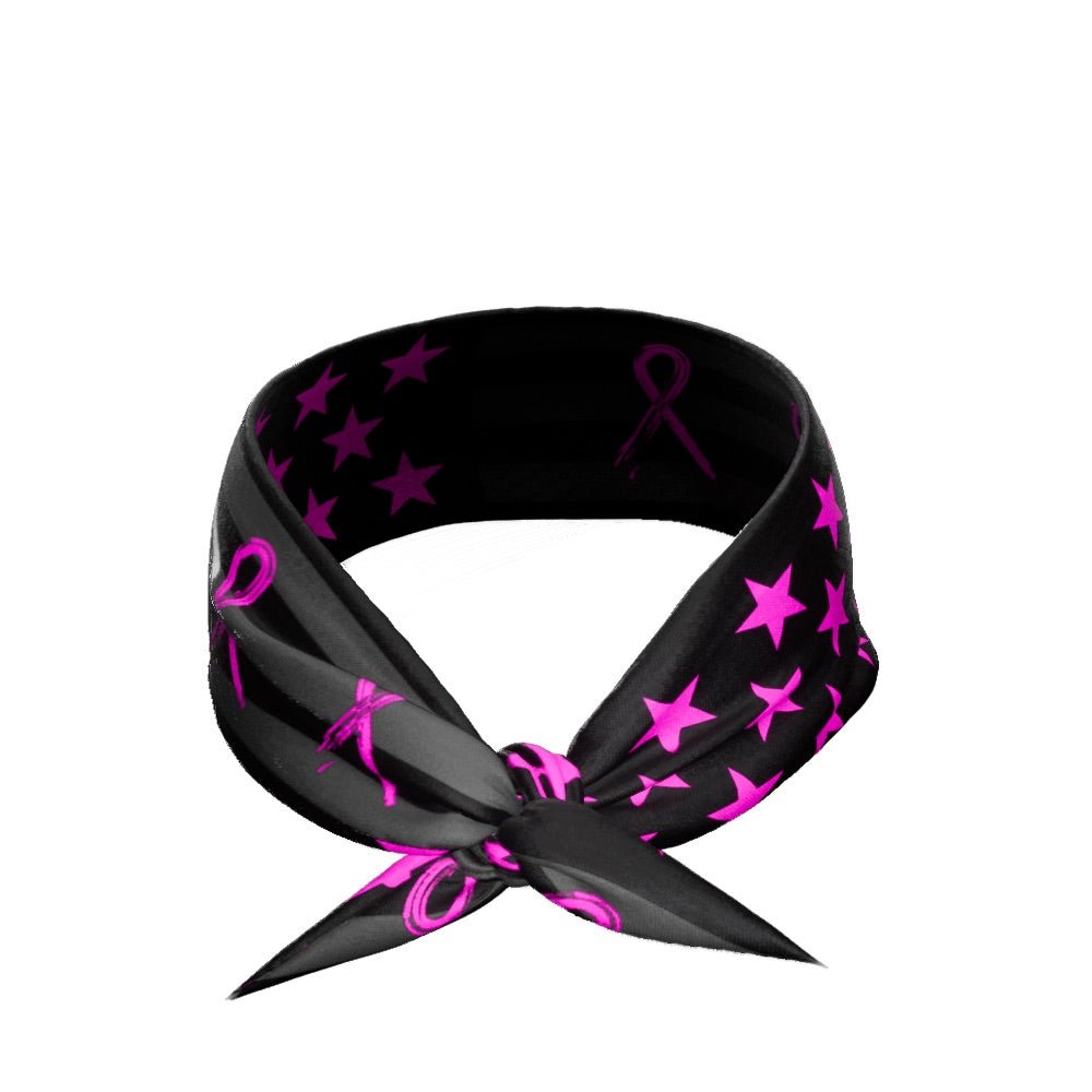 Shadow USA Flag - Breast Cancer Awareness Tie Headband - Maximum Velocity Sports