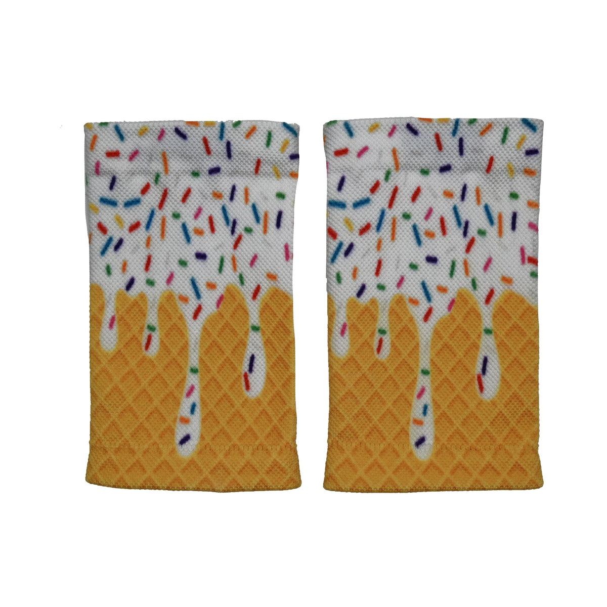White Ice Cream Wrist Support Sleeves - Maximum Velocity Sports