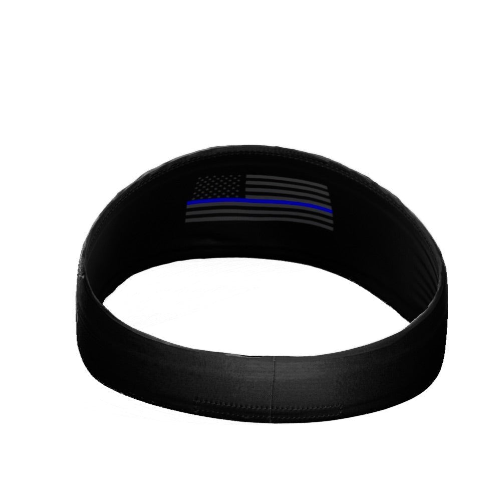 Tactical Thin Blue Line USA Flag Headband - Maximum Velocity Sports