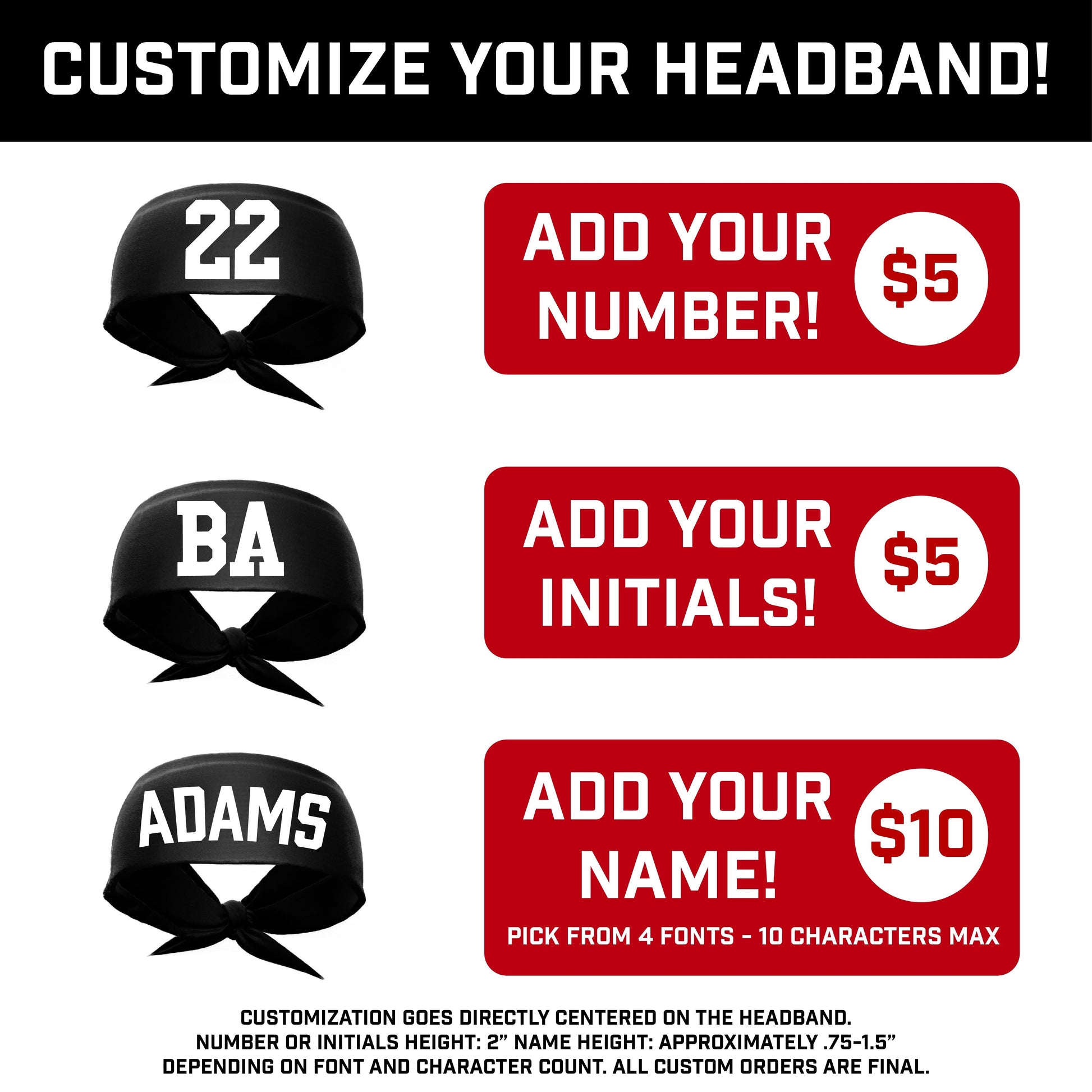 Red Tie Headband - Maximum Velocity Sports
