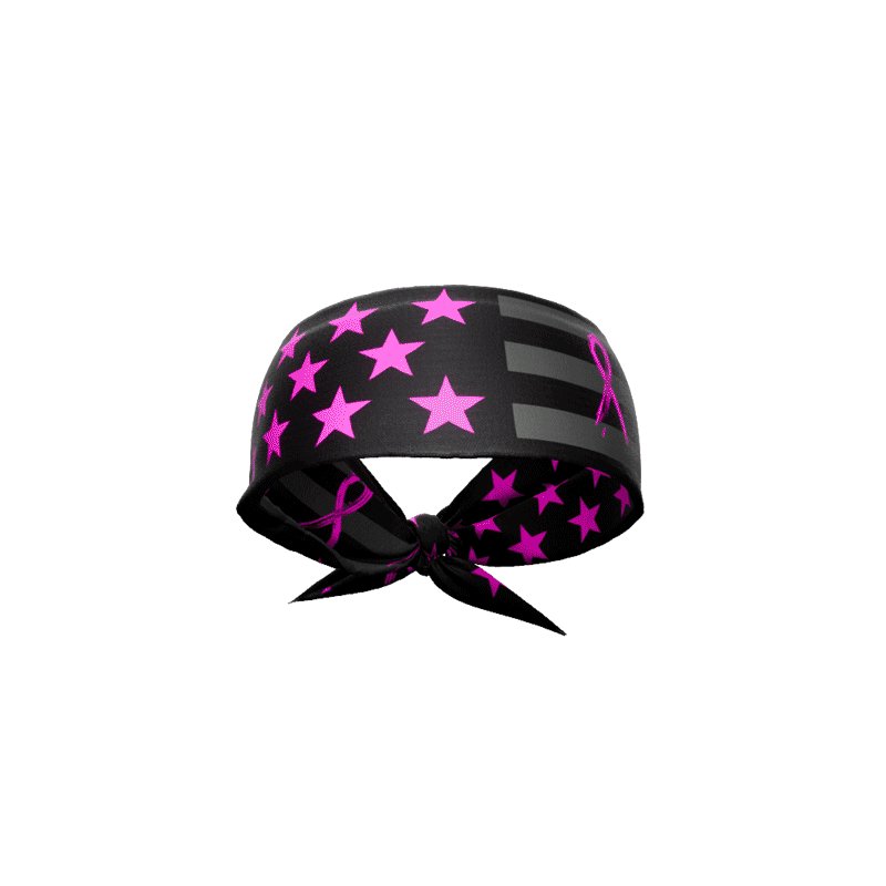 Shadow USA Flag - Breast Cancer Awareness Tie Headband - Maximum Velocity Sports