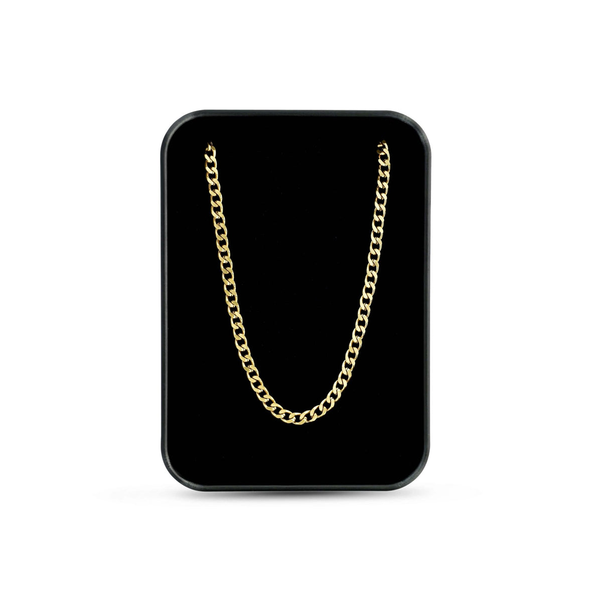 Micro Gold Cuban Link Chain | 3.5mm | Stainless Steel - Maximum Velocity Sports