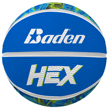 Micro Mini Rubber Basketball Hex BL/LIME/WHT - Maximum Velocity Sports