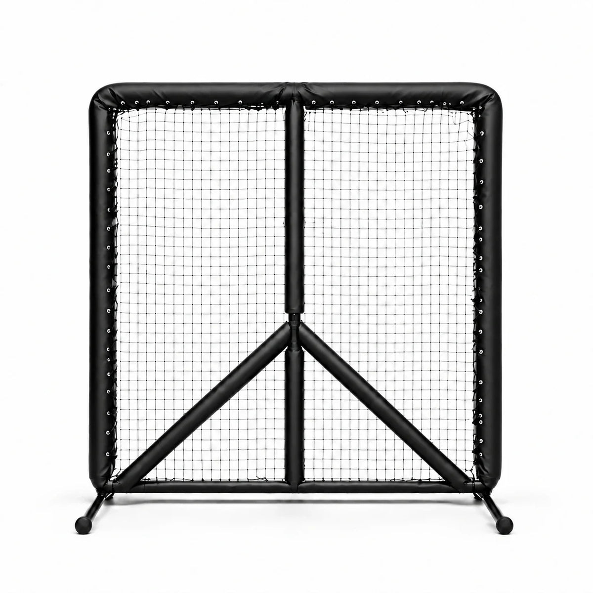 Muhl Tech Pro 8x10 Field Screen with black padded frame, center upright and two diagonal support braces.