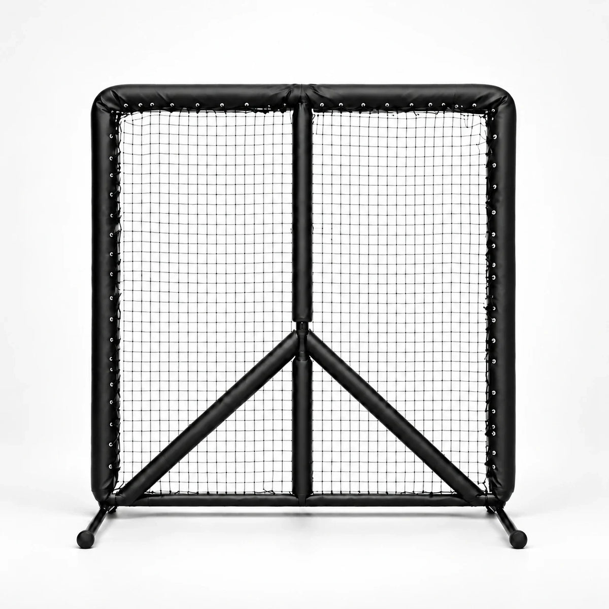 AI-assisted studio visualization of the black Muhl Tech Pro 8x10 Field Screen with center upright and diagonal braces.