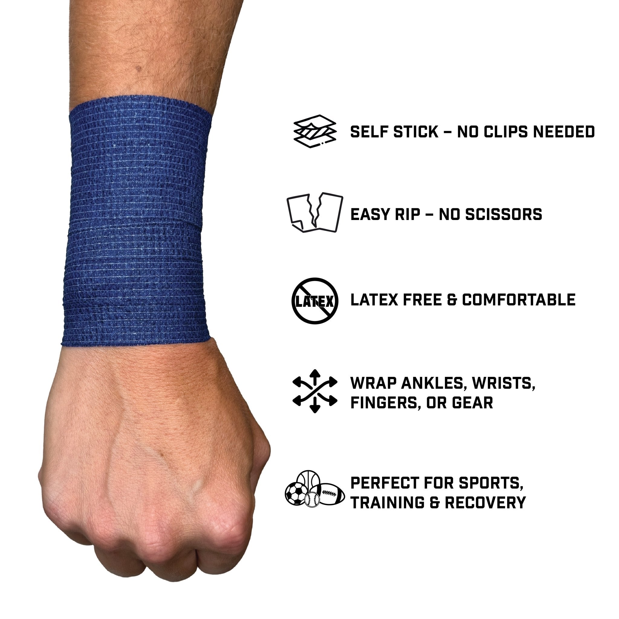 Navy Self Stick Athletic Tape - Maximum Velocity Sports