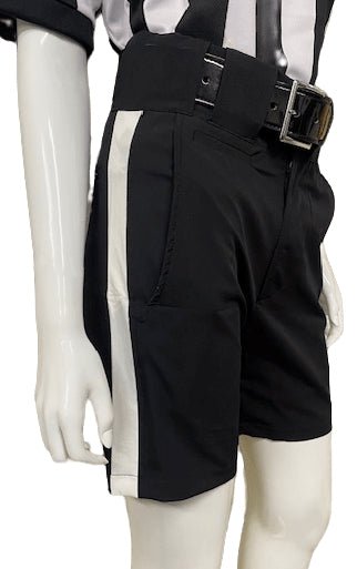 NEW - Honig's Lightweight Poly/Spandex Football Short Black w/White Stripe - Maximum Velocity Sports