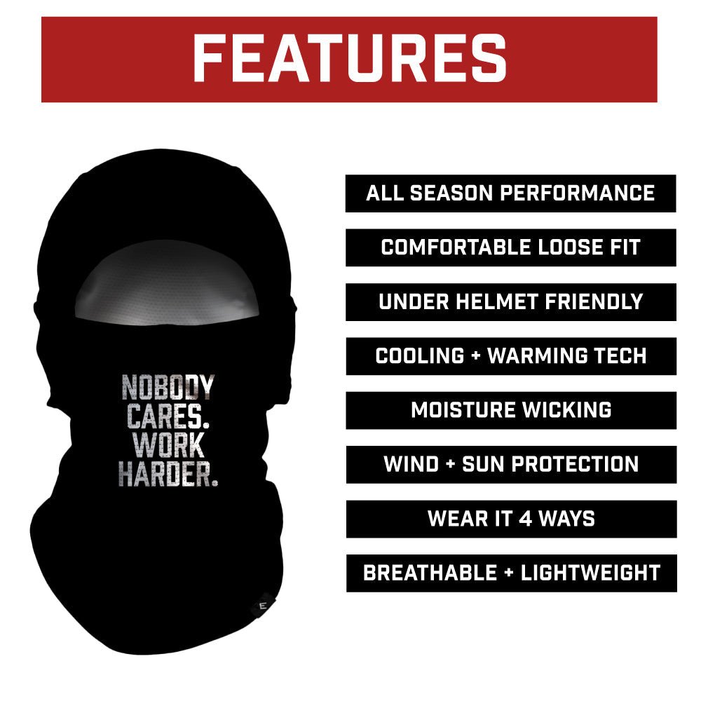 Nobody Cares. Work Harder. Balaclava Mask (Shiesty) - Maximum Velocity Sports