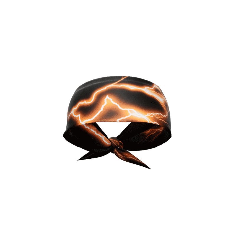 Orange Lightning Tie Headband - Maximum Velocity Sports