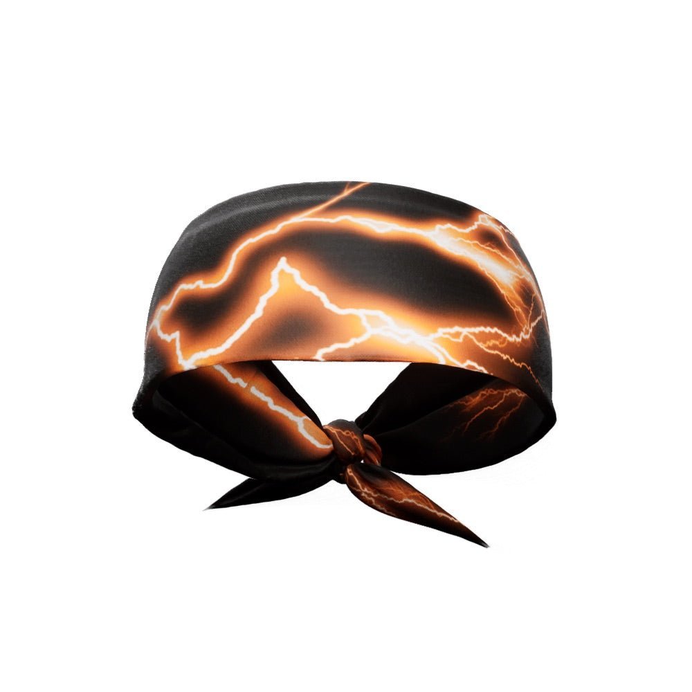 Orange Lightning Tie Headband - Maximum Velocity Sports
