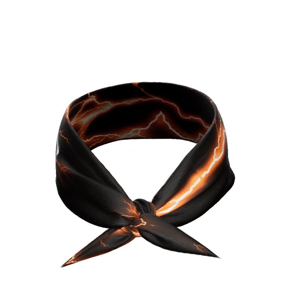 Orange Lightning Tie Headband - Maximum Velocity Sports
