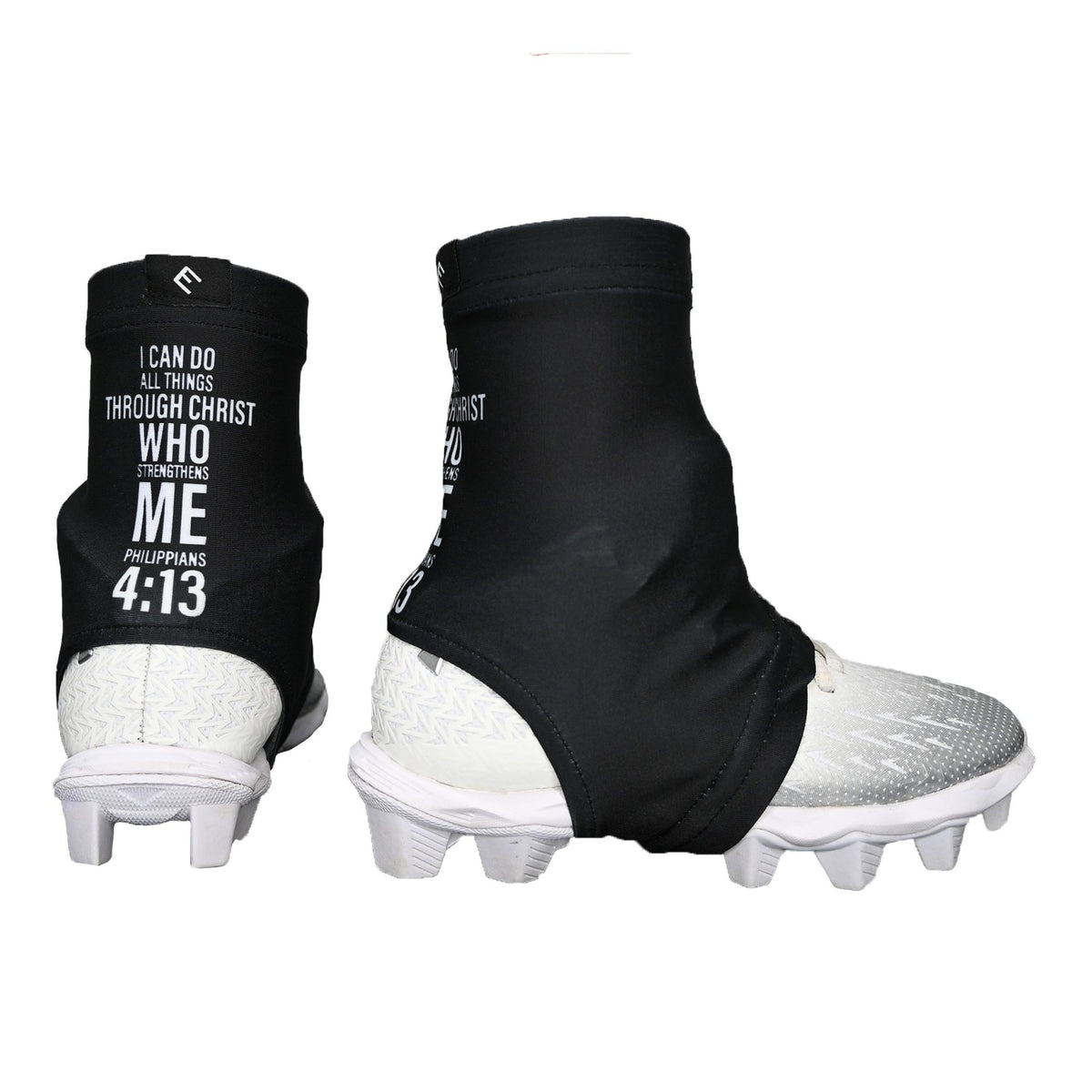 Philippians 4:13 Cross Cleat Covers (Spats) - Maximum Velocity Sports