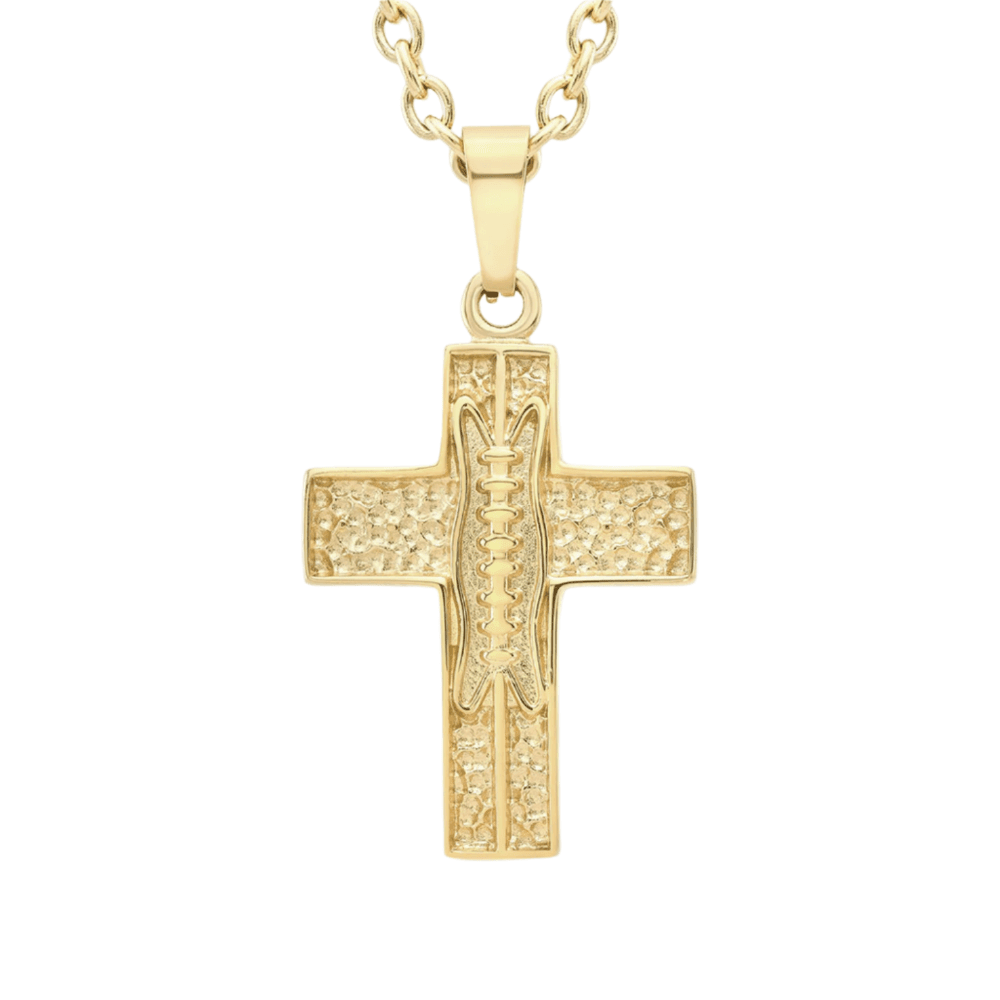 Pigskin Football Cross Necklace - Maximum Velocity Sports