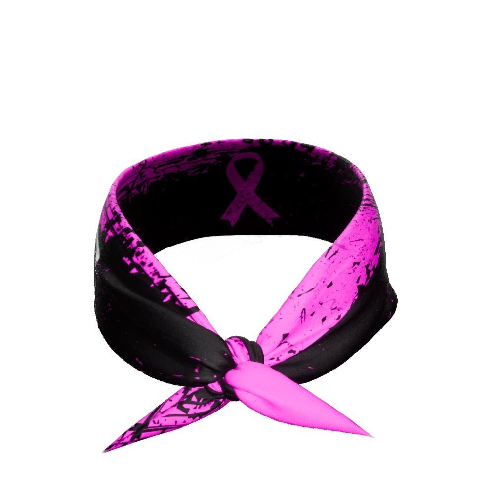 Pink Splattered Breast Cancer Tie Headband - Maximum Velocity Sports