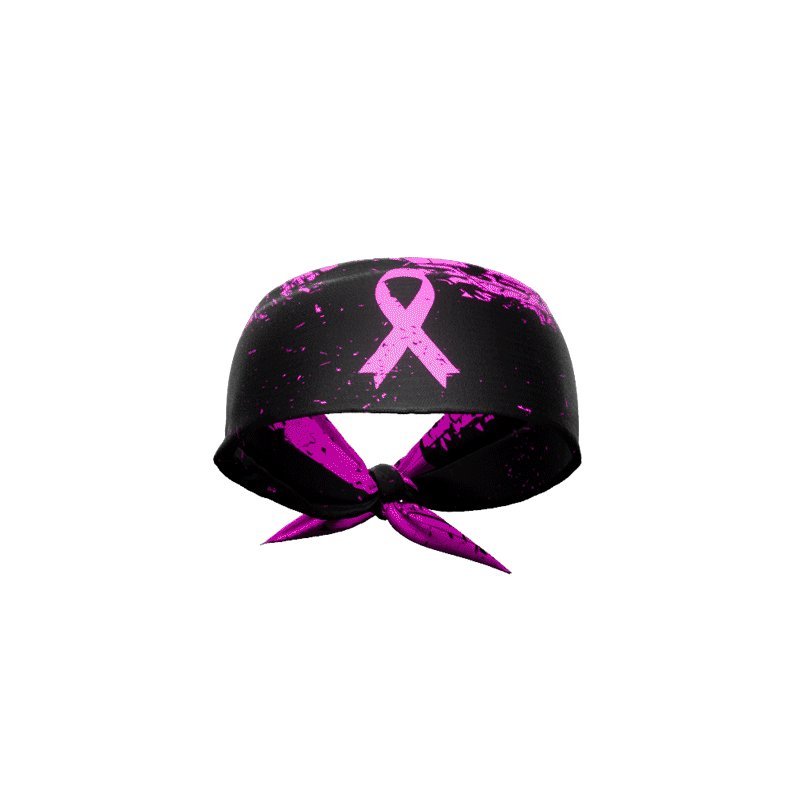 Pink Splattered Breast Cancer Tie Headband - Maximum Velocity Sports