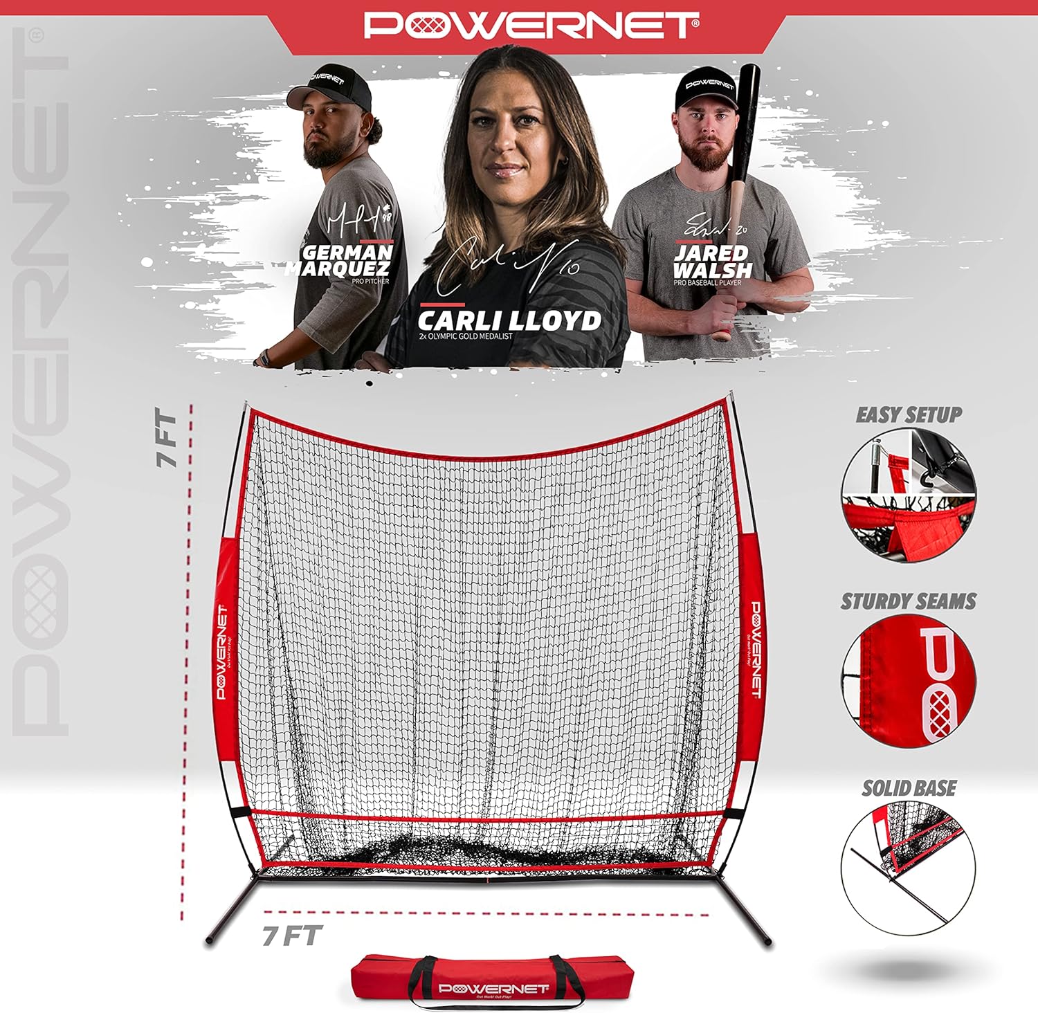 PowerNet Baseball Softball 7x7 Full Mouth Net - Maximum Velocity Sports