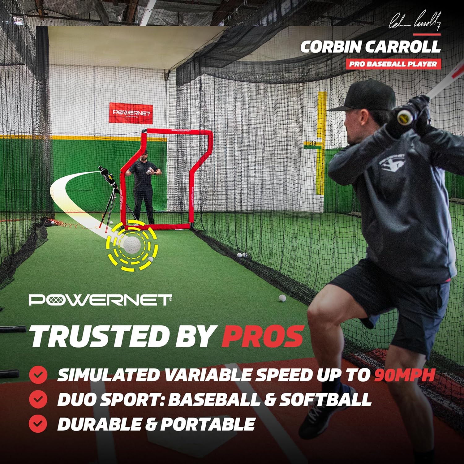 PowerNet Pro Launch F - lite Breaking Ball Machine - Maximum Velocity Sports
