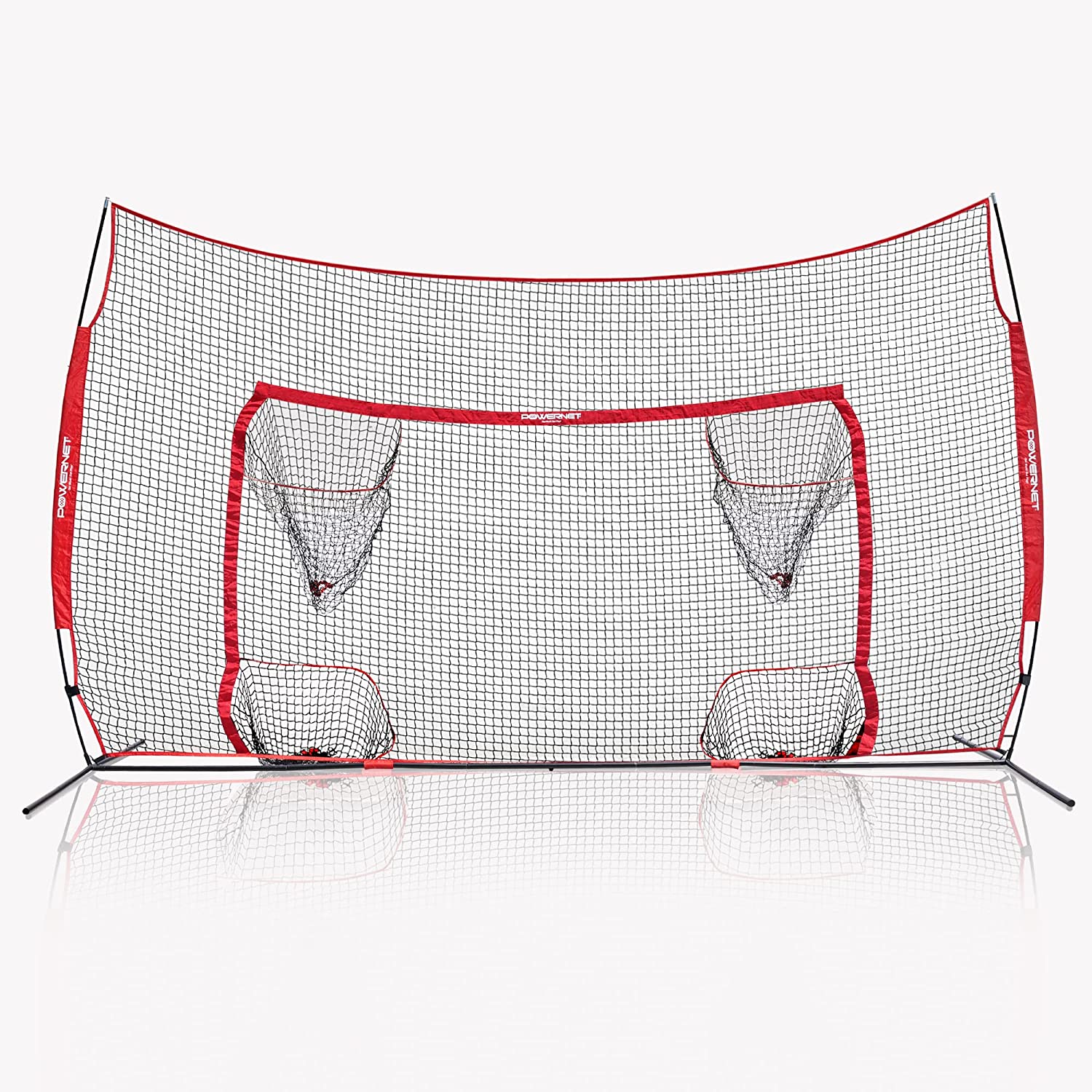 PowerNet Soccer Goal, 16x10 Ft Soccer Training Equipment Combo Barrier Soccer Net - Maximum Velocity Sports