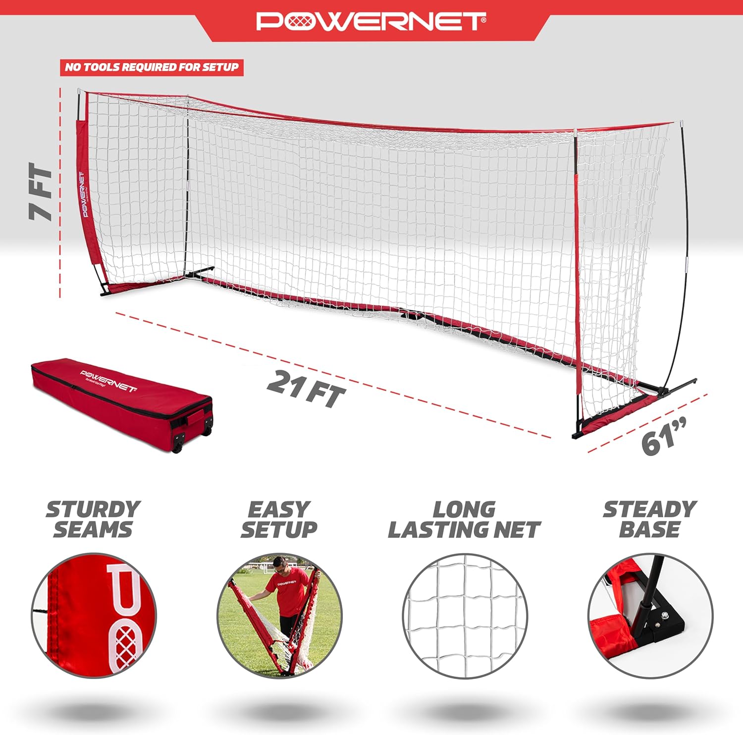 Powernet Soccer Goal 21x7 - Maximum Velocity Sports