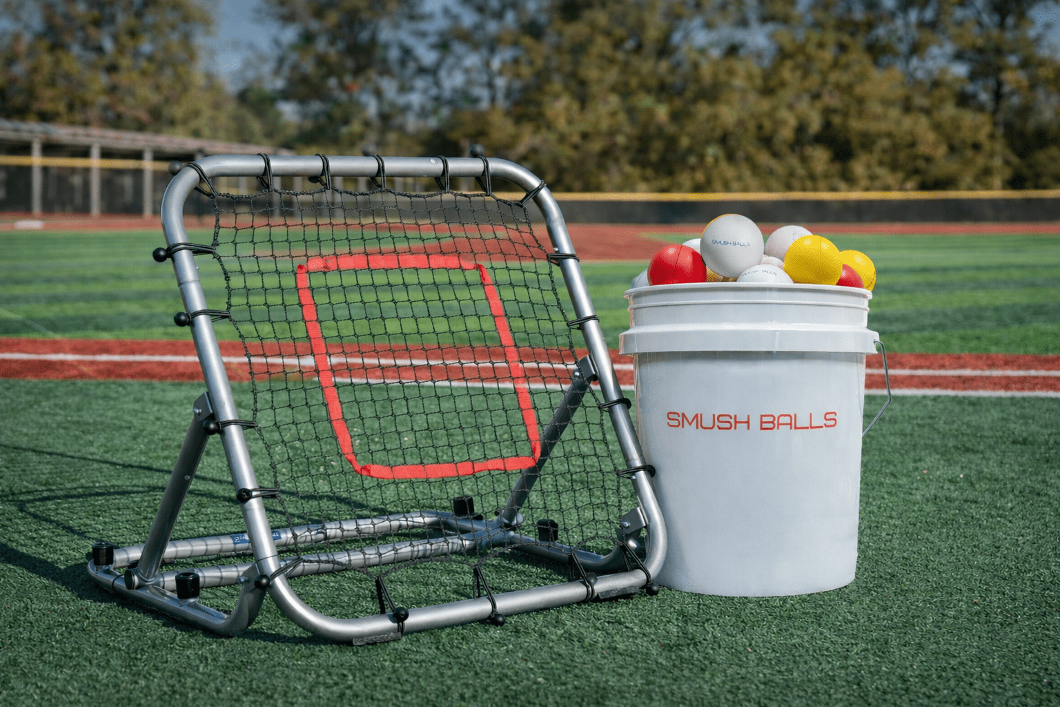 Pro 3 x 3 Rebounder + SMUSHBALLS Fielding Training Package - Maximum Velocity Sports