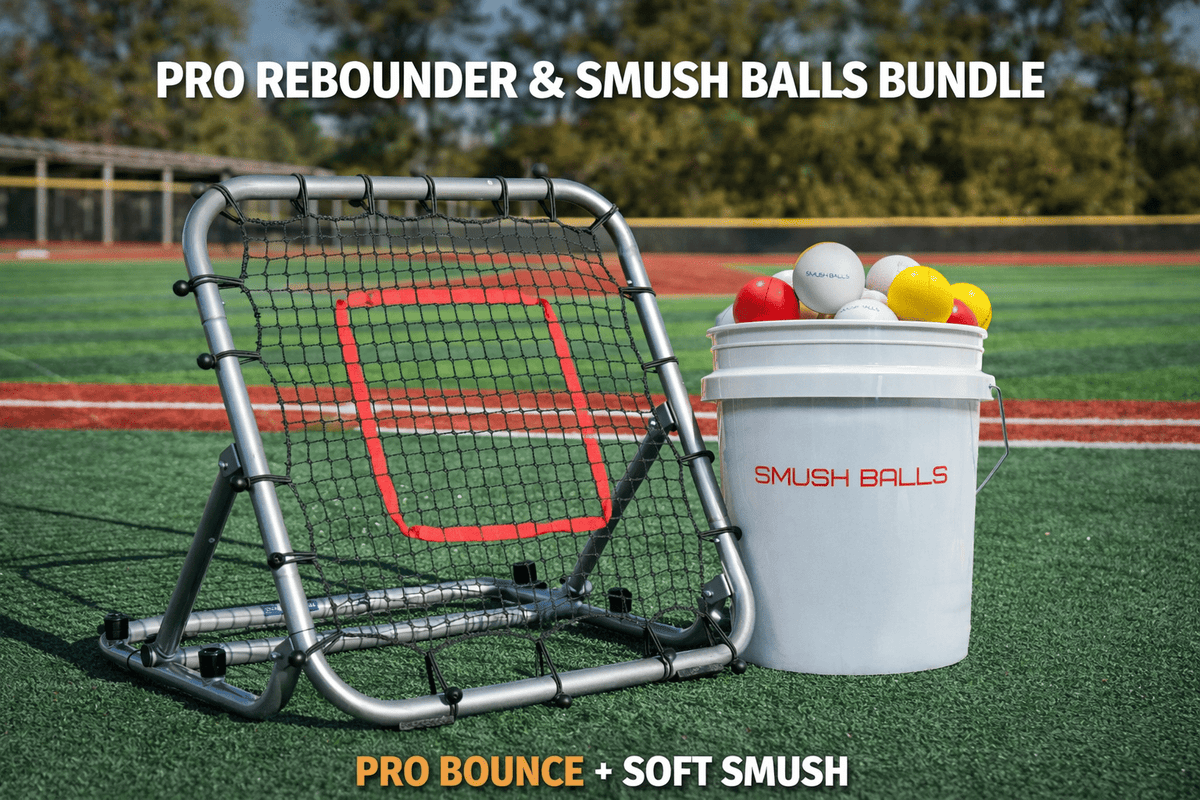 Pro 3 x 3 Rebounder + SMUSHBALLS Fielding Training Package - Maximum Velocity Sports